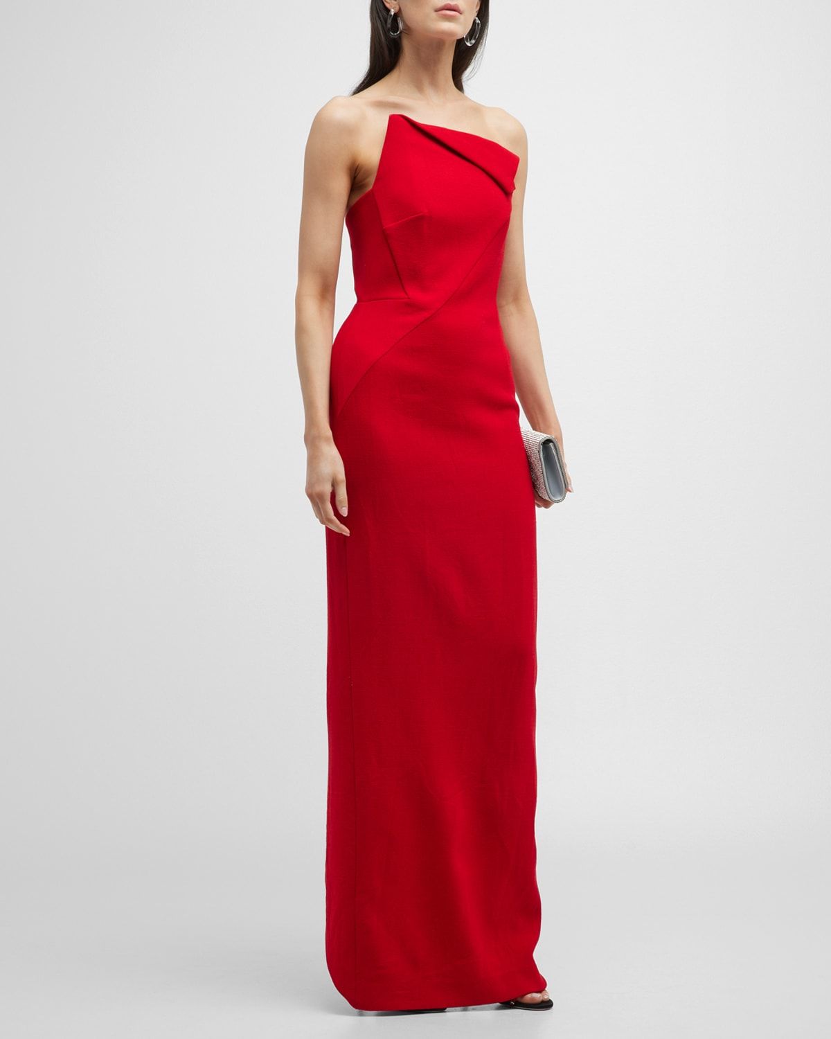 Strapless Asymmetric Gown | Neiman Marcus
