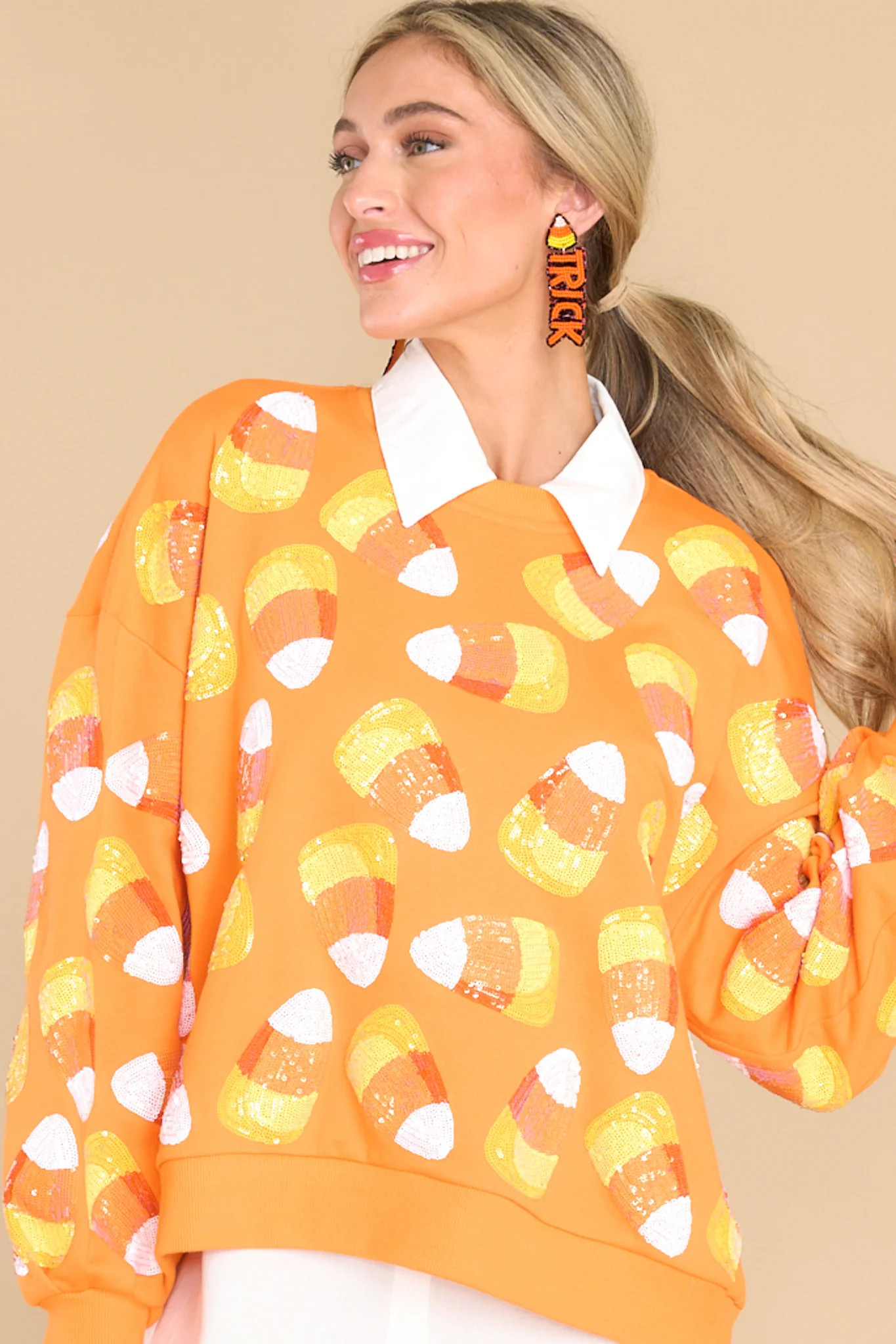 Orange Candy Corn Sweatshirt | Red Dress 