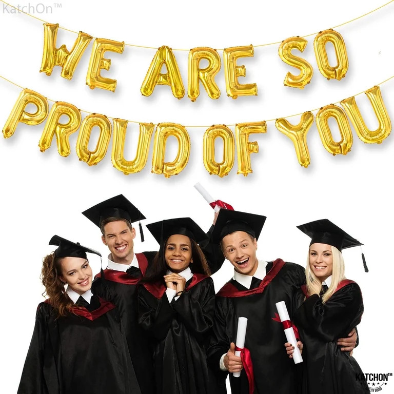 KatchOn, We Are So Proud Of You Balloons - 16 Inch, Gold Congratulations Balloons | We are so pro... | Walmart (US)