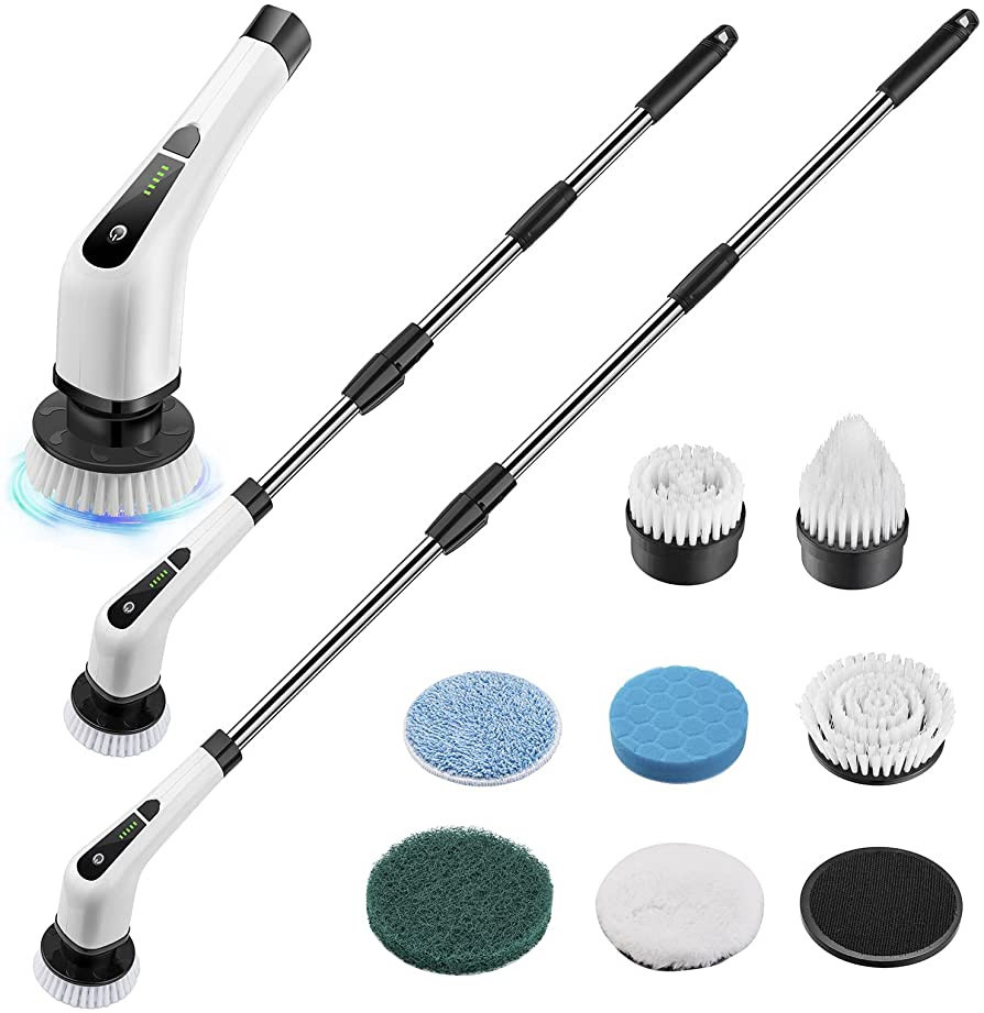 Electric Spin Scrubber, Cordless Bath Tub Power Scrubber with Long Handle & 7 Replaceable Heads, ... | Amazon (US)