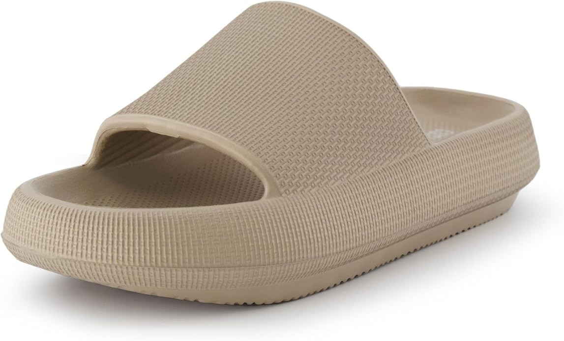 CUSHIONAIRE Feather Slides – Comfortable Cloud Cushion House Slippers for Women, Indoor Outdoor... | Amazon (US)