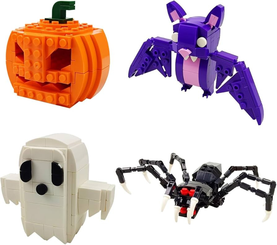 Anditoy 4 Pack Halloween Building Block Toys for Kids Boys Girls Halloween Treat Bags Gifts Hallo... | Amazon (US)