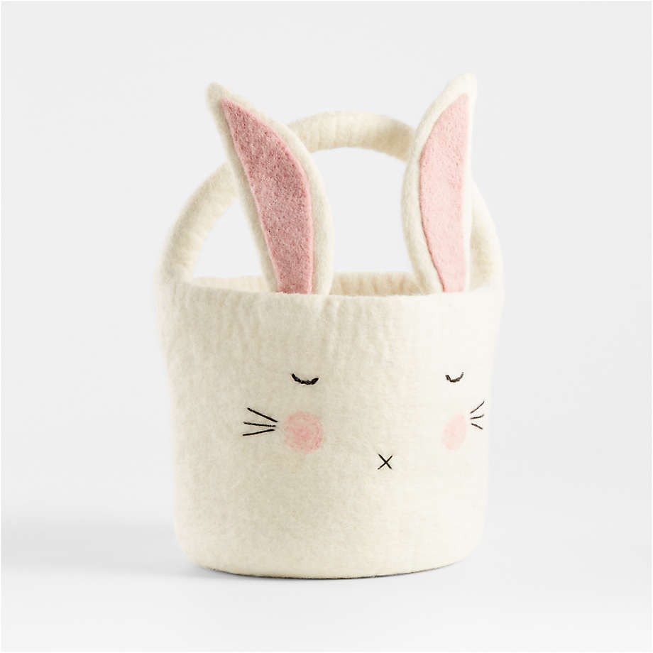 Felt White Bunny Easter Basket + Reviews | Crate & Kids | Crate & Barrel
