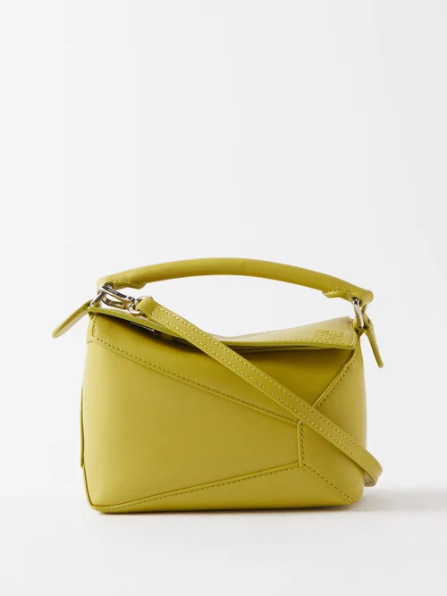 Loewe - Puzzle Edge Mini Leather Cross-body Bag - Womens - Light Green | Matches (UK)