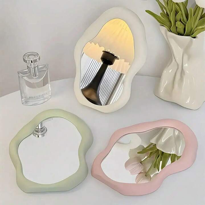 1pc Irregular Cloud-Shaped Desktop Mirror, Portable Folding Makeup Mirror, Suitable For Home And ... | SHEIN
