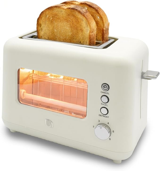 WILLOW Eco Series 2 Slice Toaster with Clear-View Window, 6 Shade Settings, 900W Retro Toaster wi... | Amazon (US)