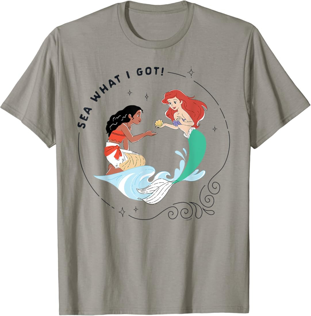 Disney Princess Moana and Ariel Sea What I Got T-Shirt | Amazon (US)