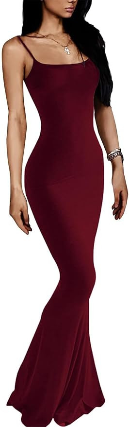 MAVIS LAVEN Womens Sexy Maxi Dress Lounge Slip Backless Sleeveless Skimms Bodycon Long Dress | Amazon (US)