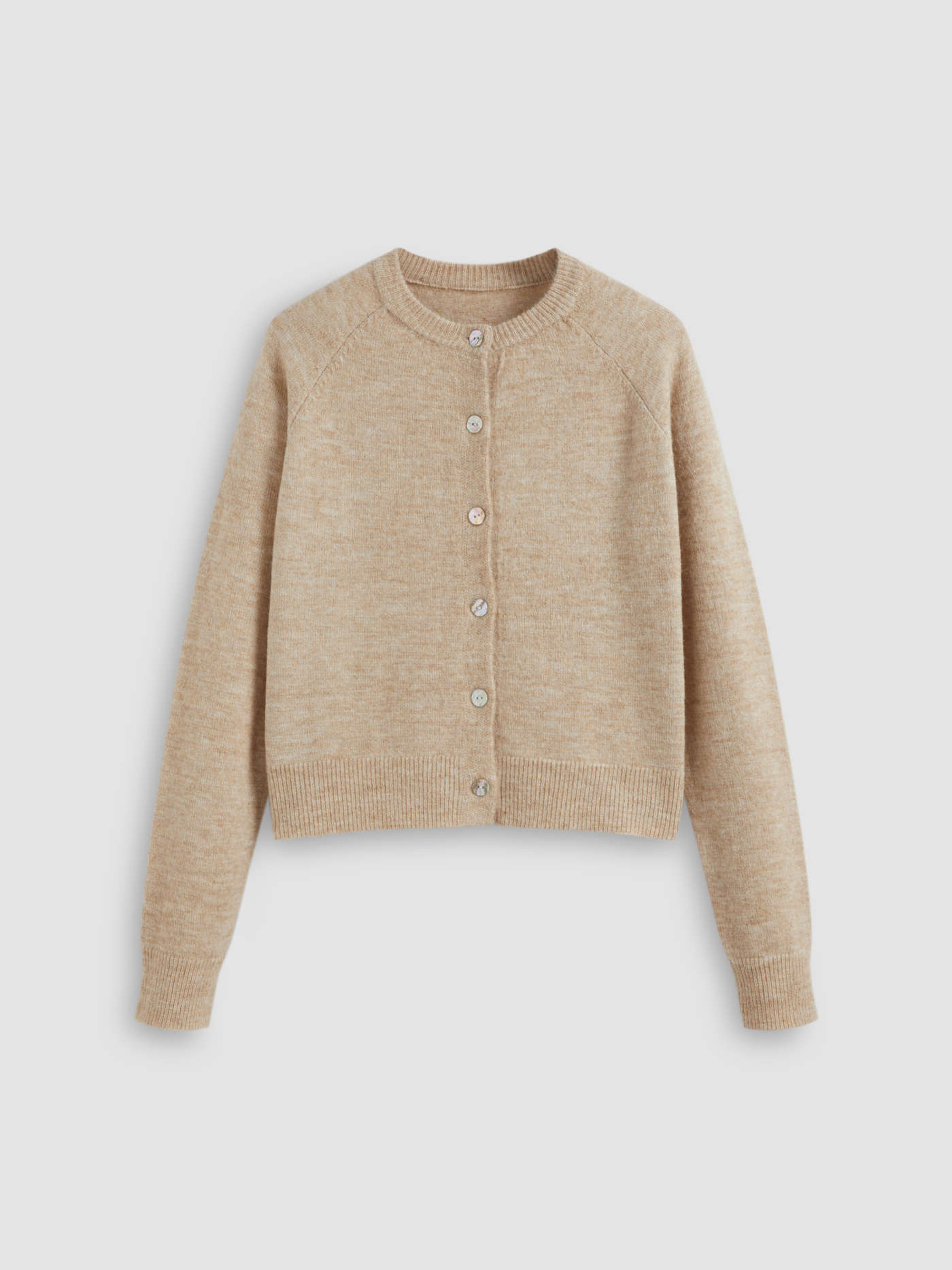 Knit Round Neckline Solid Cardigan | Cider