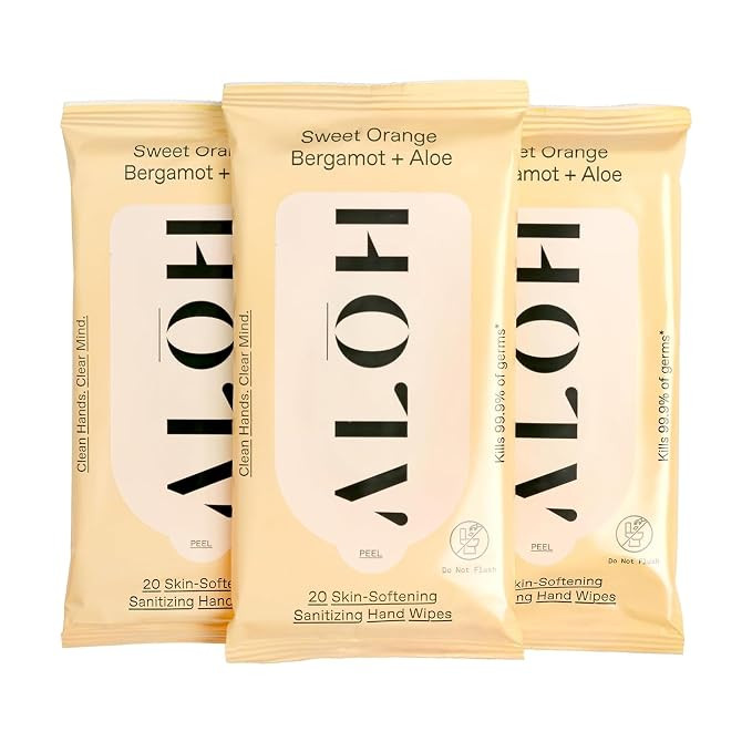 ALŌH Sweet Orange Bergamot + Aloe Hand Sanitizer Wipes, Travel Size | Amazon (US)