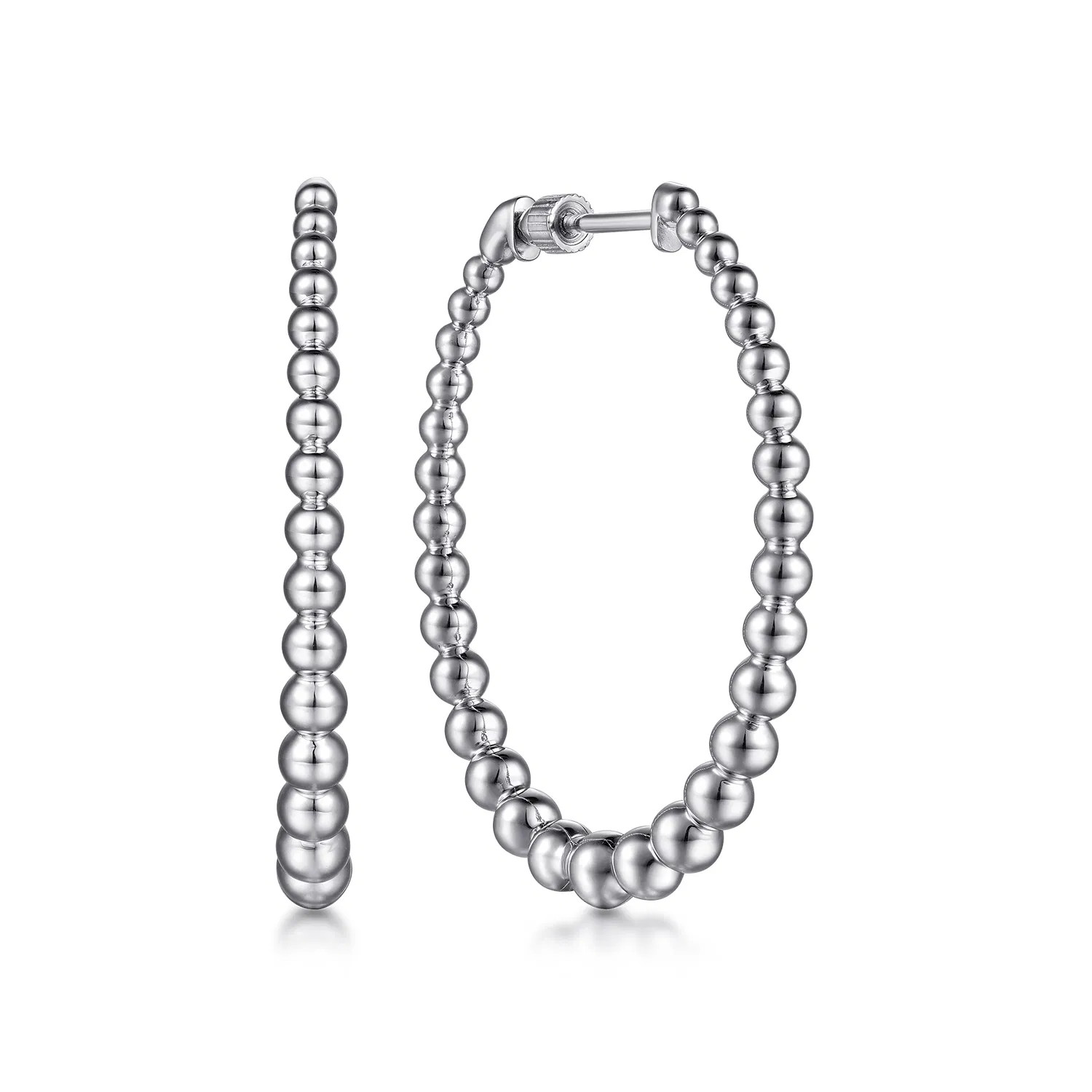 925 Sterling Silver Bujukan Graduated 40mm Classic Hoop Earrings | Gabriel & Co. Fine Jewelry And Bridal