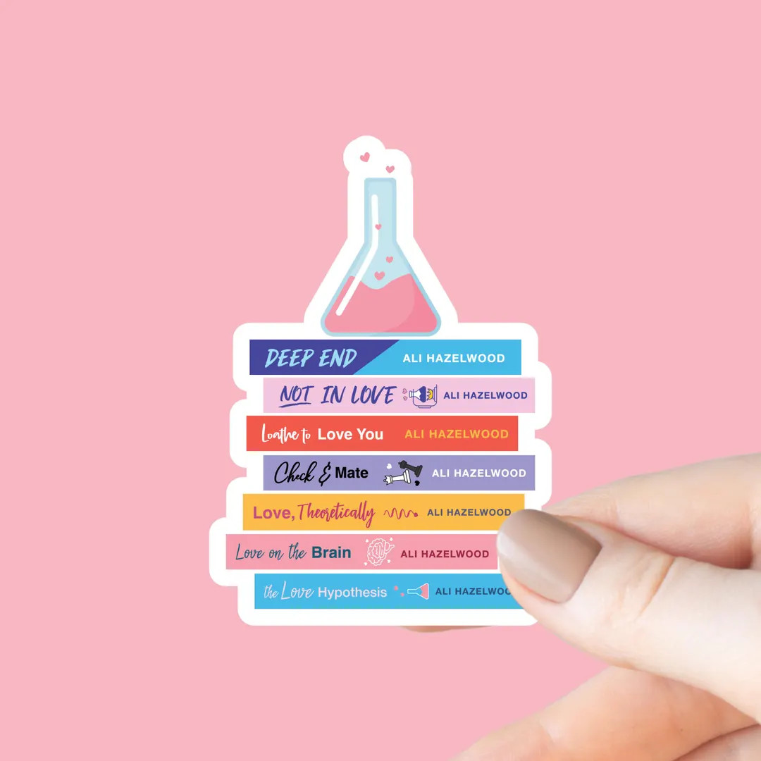 Ali Hazelwood Book Stack Sticker, Bookish Sticker, Kindle Decal, Gifts for Book Lovers, Laptop De... | Etsy (US)