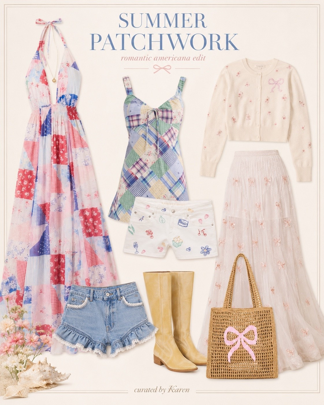 Summer patchwork, but make it romantic. 🌸

Soft bows, pretty pastels, embroidered details, and a little coastal Americana charm — this whole edit feels like a dreamy long weekend outfit lineup.

Comment SHOP and I’ll send you the links.

#summerstyle #styleboard #loveshackfancy #americanstyle #ltkitlooks

#LTKootd #LTKSeasonal #LTKSaleAlert