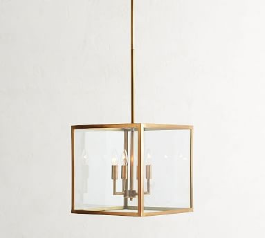 Manor Glass & Iron Square Pendant | Pottery Barn (US)