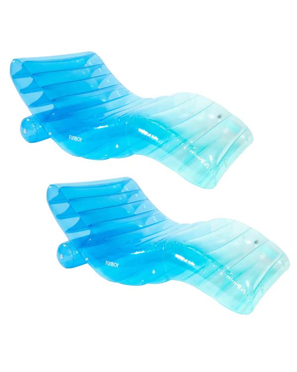 Clear Blue Chaise Lounger Pool Float - 2 Pack | FUNBOY