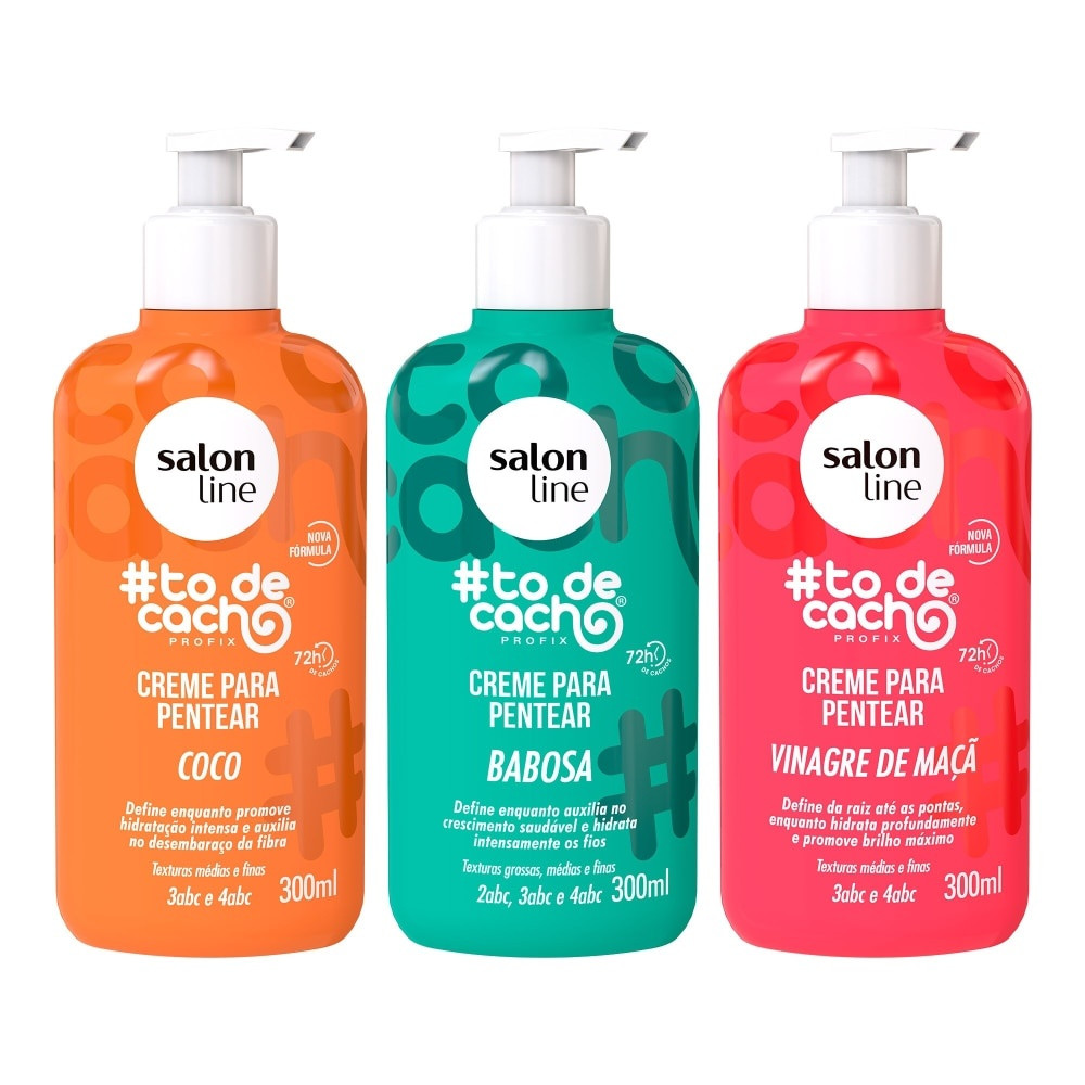 Kit Creme Para Pentear #todecacho Babosa, Vinagre de Maça e Coco | Shopee (BR)