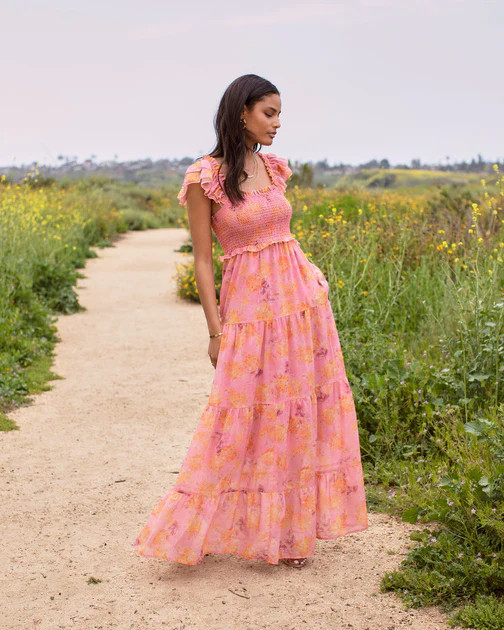 Florencia Floral Smocked Tiered Maxi Dress | VICI