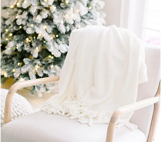 Oversized 60" x 70" Throw with Fringe by Lauren McBride | QVC