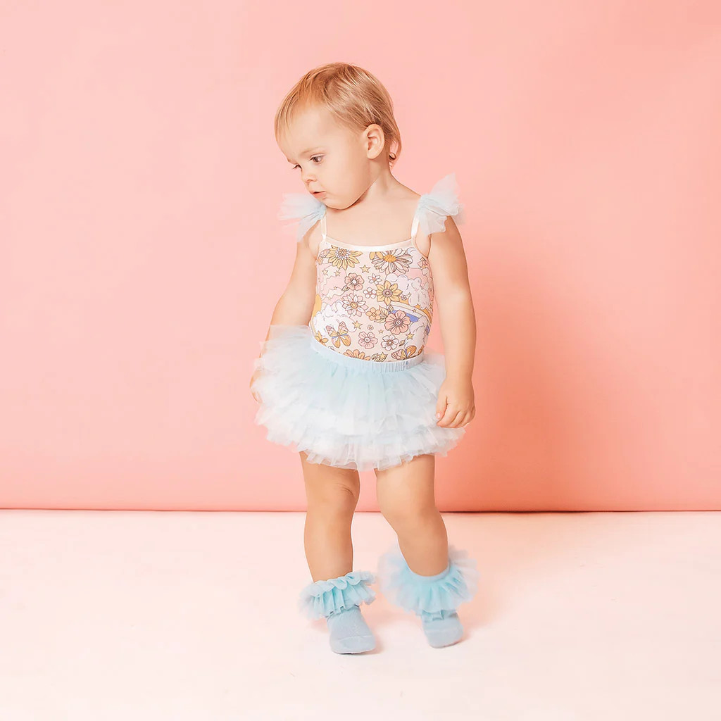 Butterflies Yellow Spaghetti Strap Baby Bodysuit | Dolly | Posh Peanut