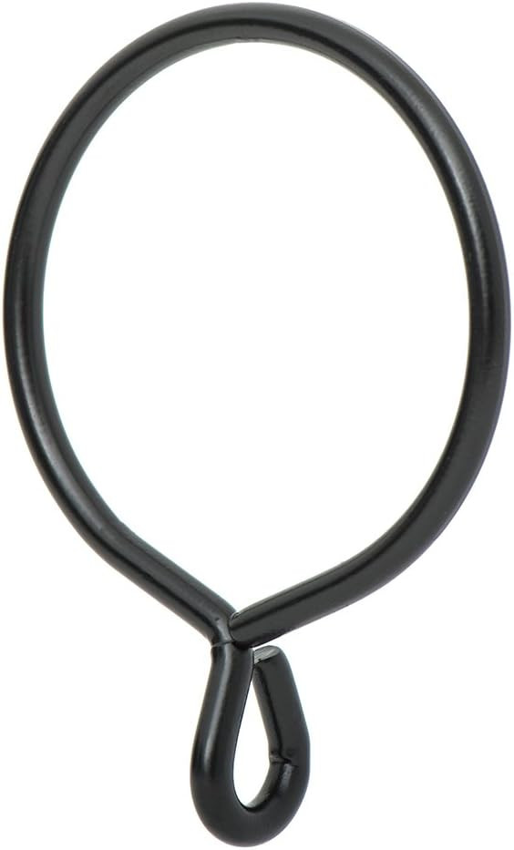 Ivilon Drapery Eyelet Curtain Rings - 2.3" Ring for Curtain Hook Pins, Set of 14 - Black | Amazon (US)