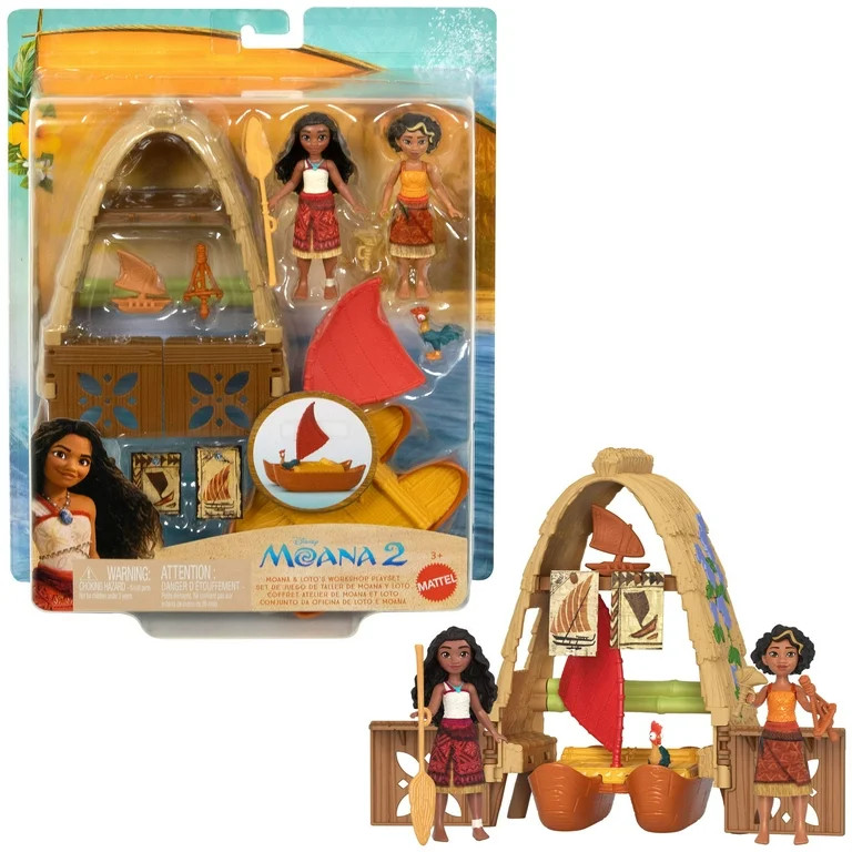 Disney Moana 2 Toys, Moana & Loto’s Workshop Playset, 2 Small Dolls, Friend Figure, Boat & Acce... | Walmart (US)