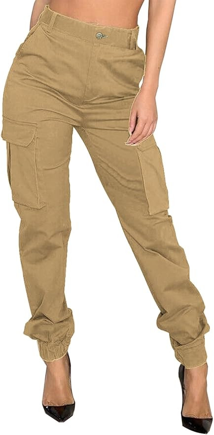 Women's Cargo Jogger Camo Pants with Pockets High Waist Slim Casual Tapered Camouflage Combat Hik... | Amazon (US)