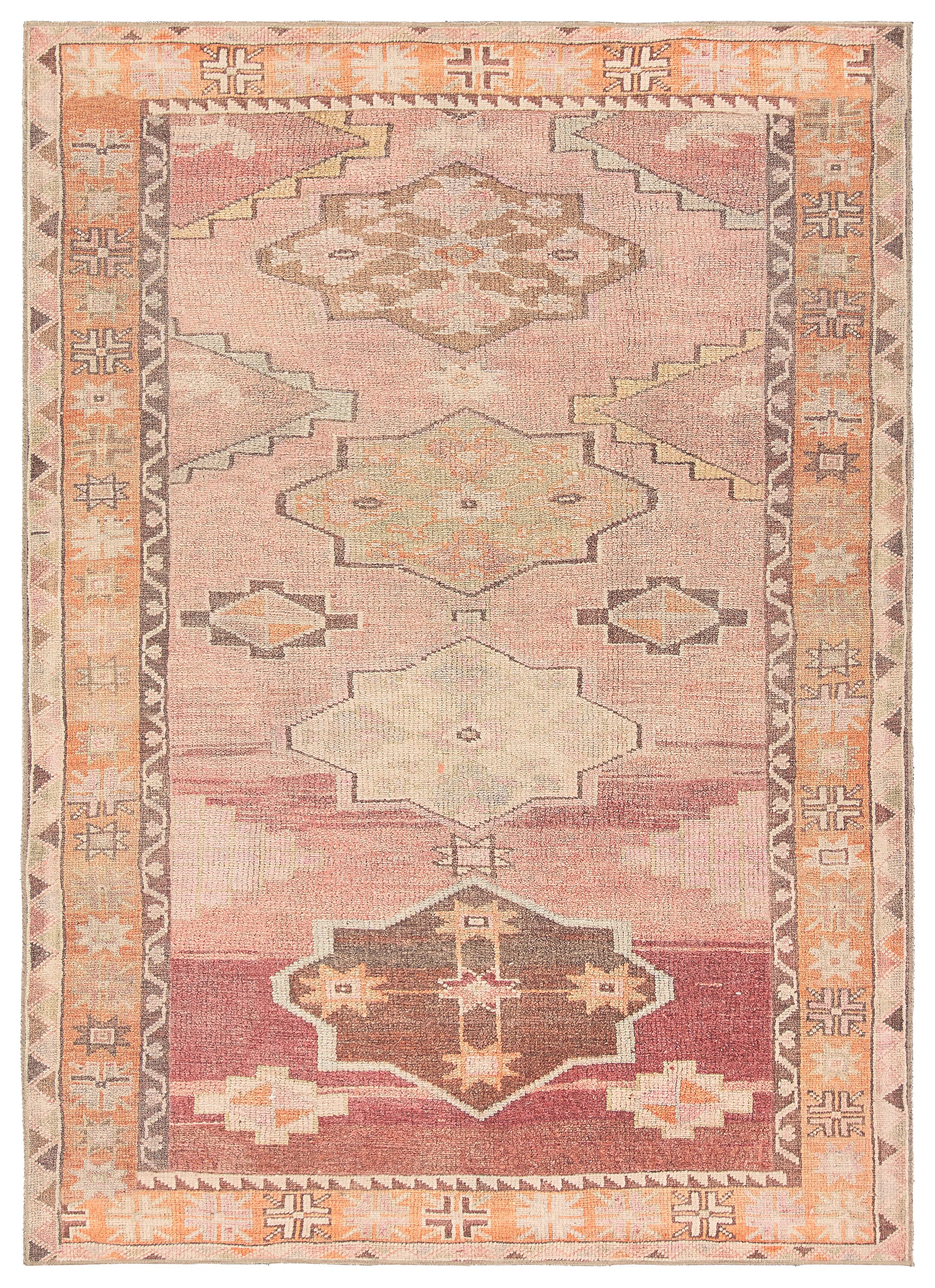 Debary Machine Washable Performance Orange/Pink/Brown Rug | Birch Lane