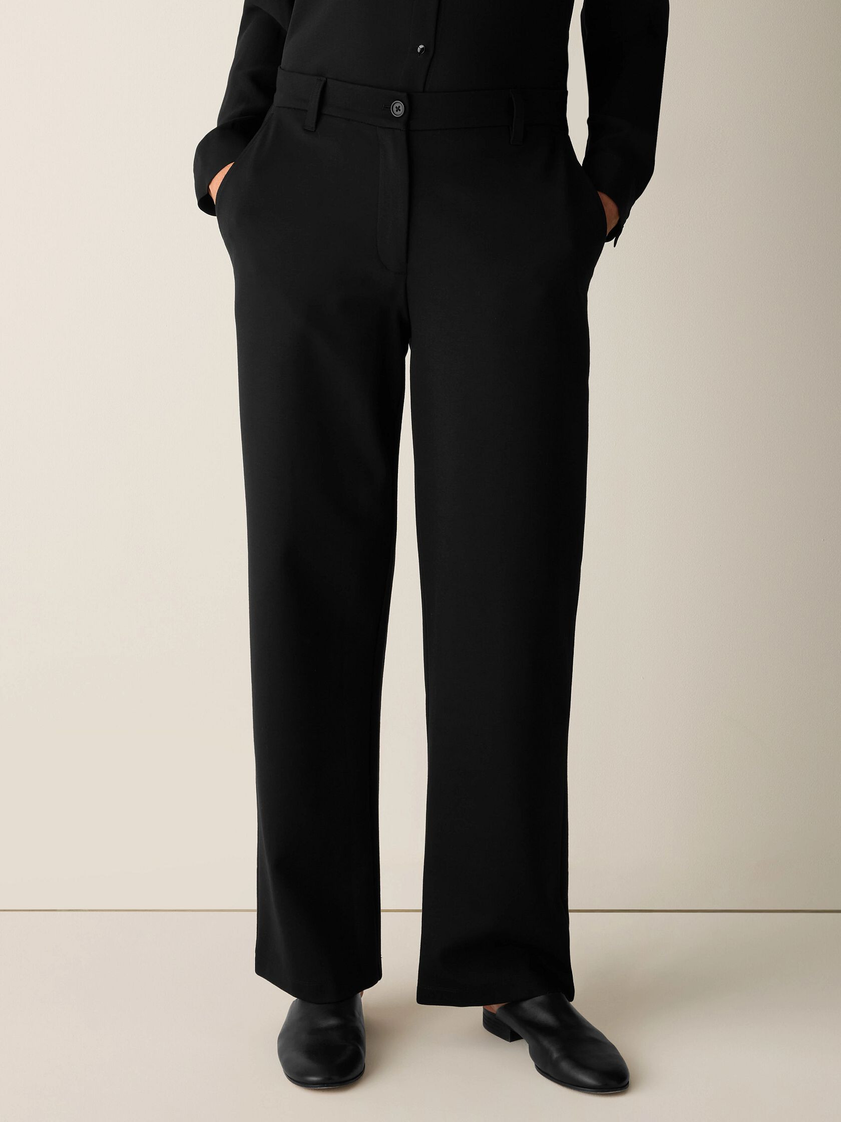Washable Flex Ponte Straight Trouser Pant | Eileen Fisher