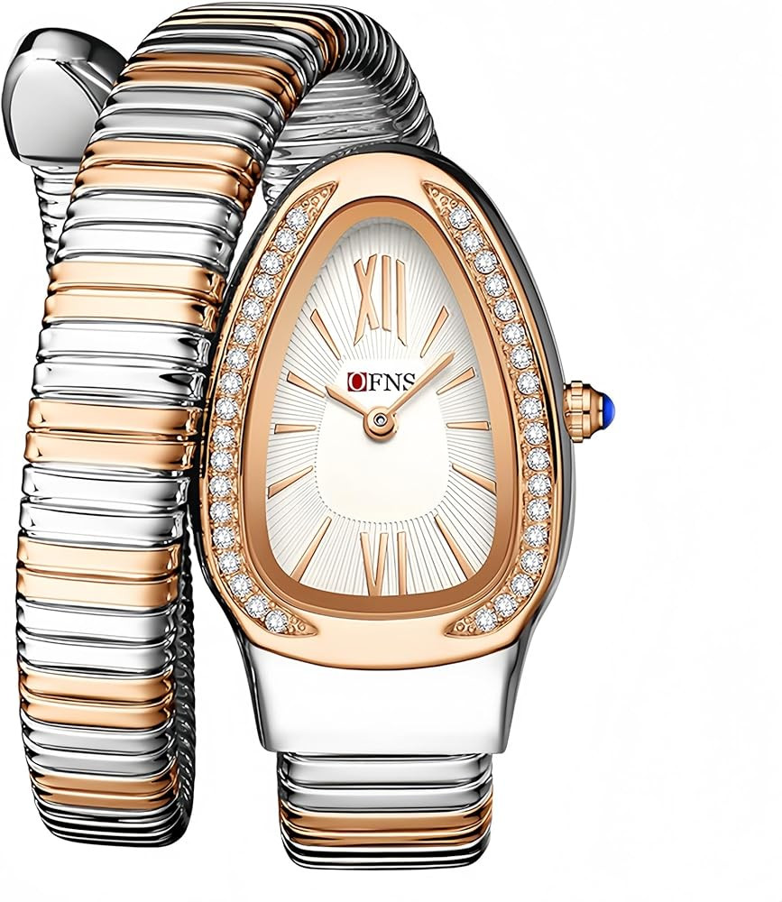 OFNS Snake Watches for Women Luxury Women's Snake Shape Bangle Watch Diamond Quartz Wristwatch La... | Amazon (US)