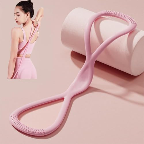 Resistance Bands with Handles,Figure 8 Resistance Band Elastic Fitness Bands Exercise Band for Home Yoga Gym Workout Pink 15LB | Amazon (US)