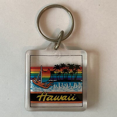 Vintage Hawaii Rainbow Keychain Acrylic Souvenir Key Ring Island Boat Travel | eBay US