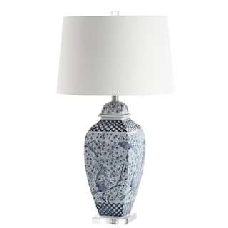 Braeden 30 in. Blue/White Table Lamp | The Home Depot