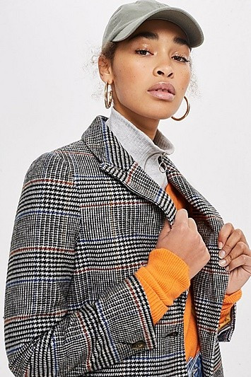 Petite Checked Coat - Multi | Topshop US