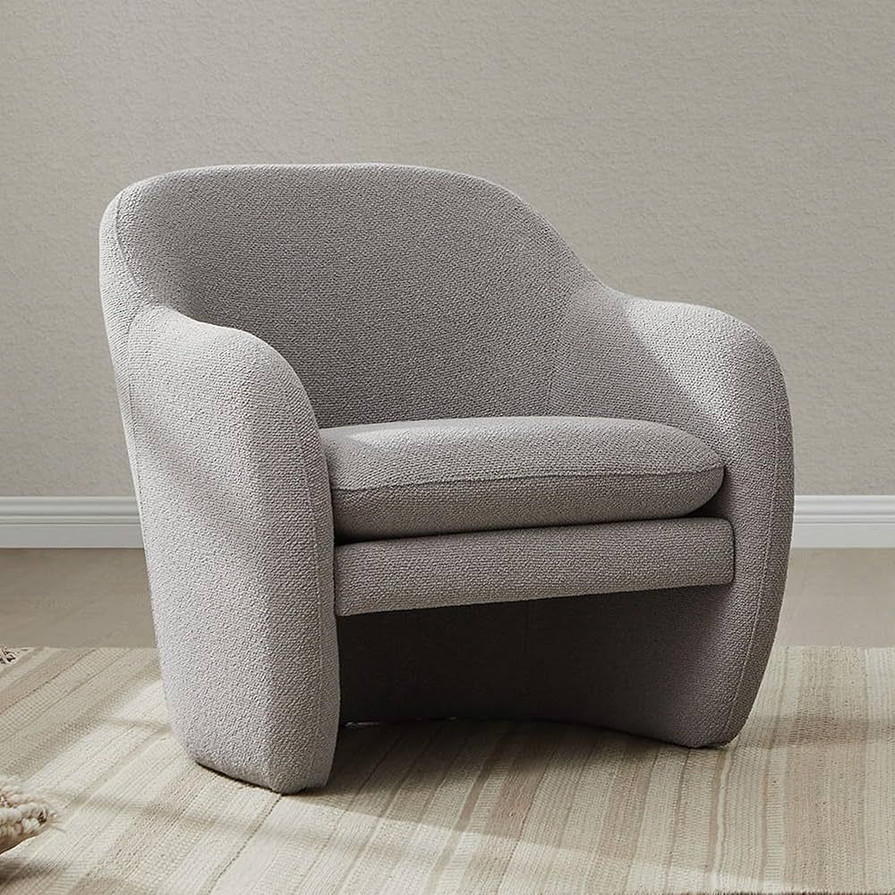 CHITA Accent Chair, Mid Century Modern Comfy Boucle Arm Chair for Living Room and Bedroom, Grey | Amazon (US)