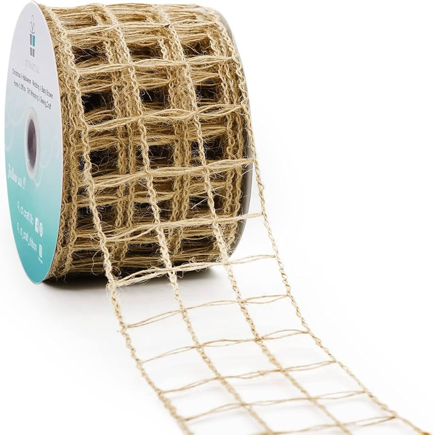 CT CRAFT LLC Mesh Burlap Wired Ribbon for Home Decor, Gift Wrapping, DIY Crafts, 2.5 Inch x 10 Ya... | Amazon (US)