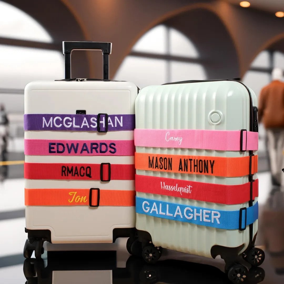 Embroidered Name Luggage Straps, Personalized Luggage Straps With Name, Custom Luggage Tag for Tr... | Etsy (US)