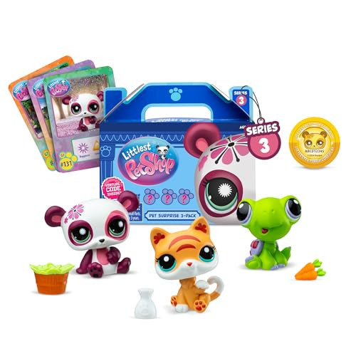 Littlest Pet Shop - Pet Surprise 3-Pack - Series 3, Gen 7 Authentic LPS Bobble Head Toy Figure, Collectible Toy Animal, Ages 4+ | Amazon (US)