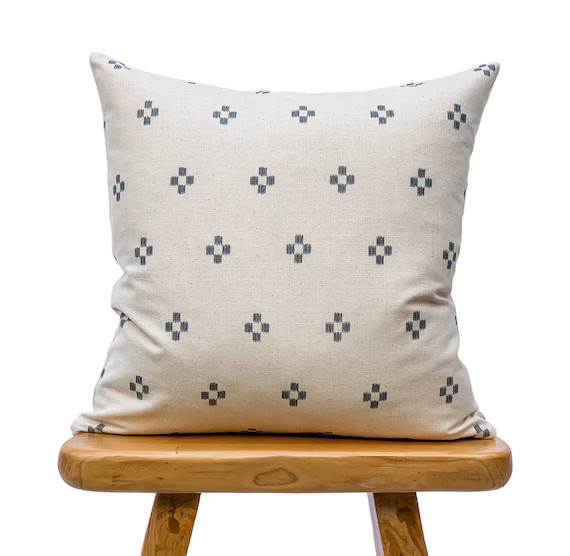 White and Blue grey Dot Hmong Pillow  Native Cotton Pillow | Etsy | Etsy (US)