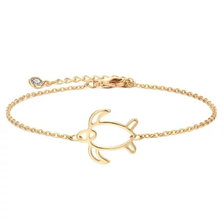 MEVECCO 14K Gold Plated Cute Sea turtles Dainty Handmade Bracelet for Women and Men | Walmart (US)