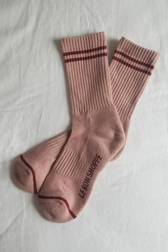 BOYFRIEND SOCKS VINTAGE PINK | Pipe and Row