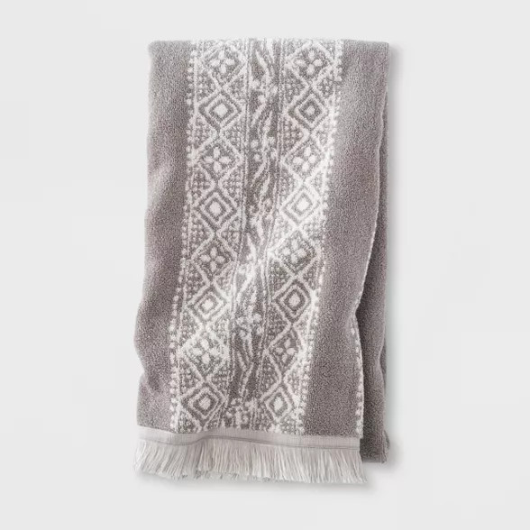 Stamped Geo Towels Gray - Threshold™ | Target