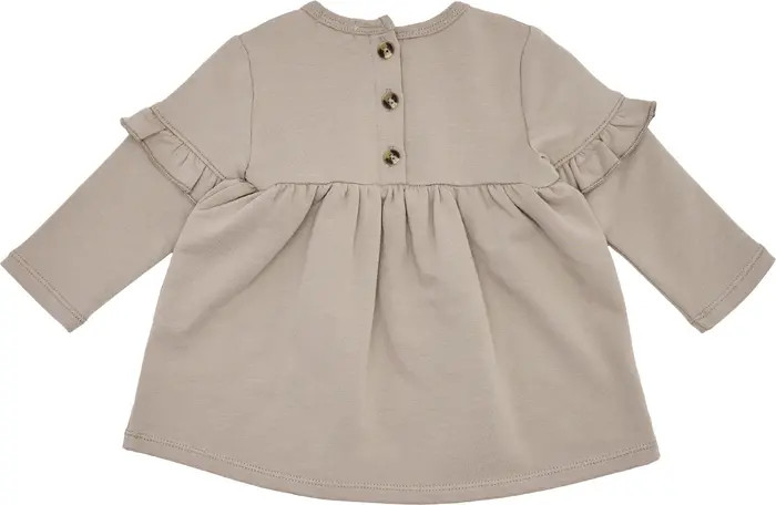 Long Sleeve Organic Cotton Dress & Grid Leggings Set | Nordstrom