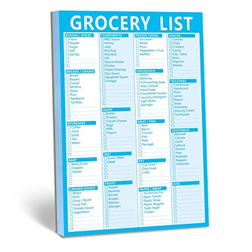 90 Pages Grocery Shopping Weekly Planner List Note Pad with Magnet Mountings (6" x 9") | Amazon (US)