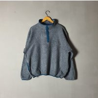 Vintage Ll Bean Fleece Sweater Size Large/Rare 90S Outdoor Gray Fleece Outerwear Winter Button Jacket | Etsy (US)