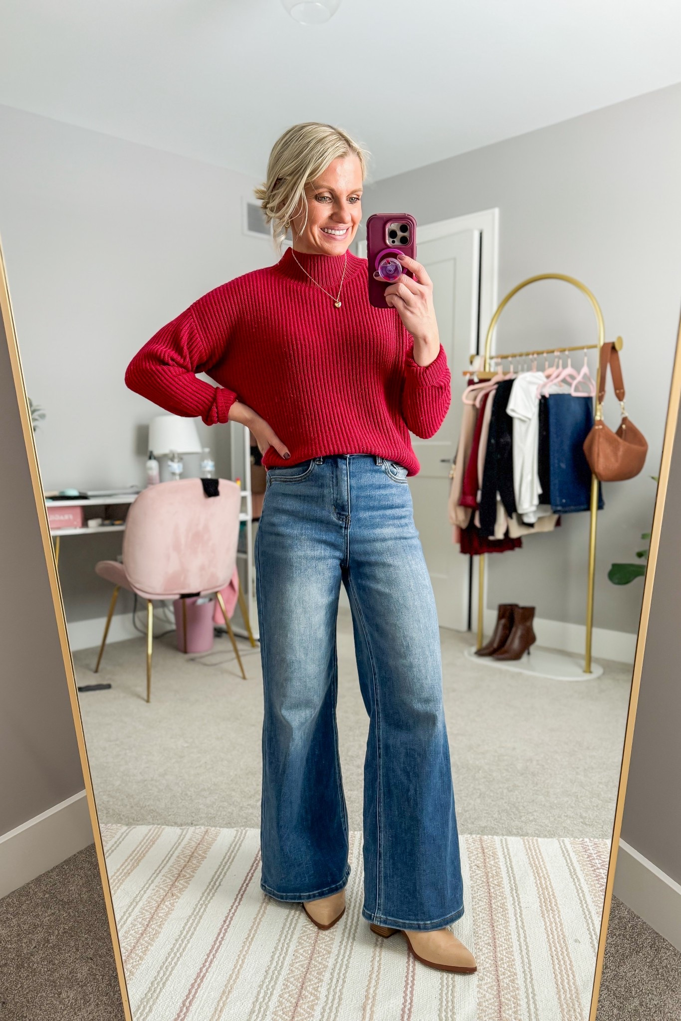 A red sweater with jeans is an easy Valentine’s Day outfit! ❤️
Sweater- xxsmall (code: THRIFTYWIFE10)
Jeans- 24, size down

#LTKPetite #LTKOver40 #LTKValentine