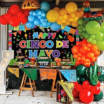 Cinco de Mayo Backdrop Mexican Fiesta Photo Booth Banner, 71x43 Inches Party Decoration for Festi... | Amazon (US)