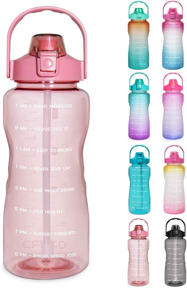 Opard 64 oz Water Bottle with Time Marker to Drink Half Gallon Motivational Water Bottle with Str... | Amazon (US)