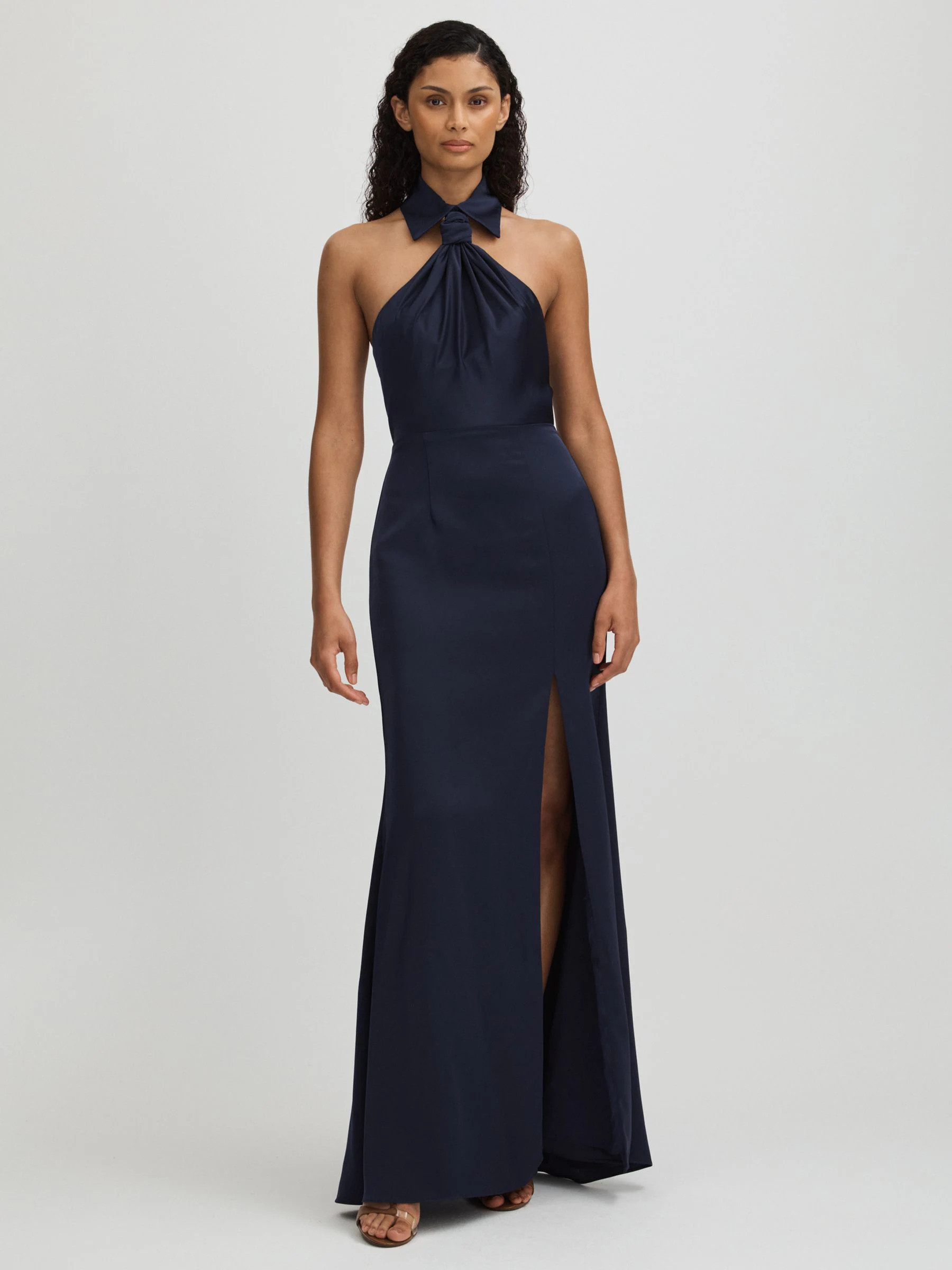 Halston Halston Satin Halter Neck Maxi Dress | Next US