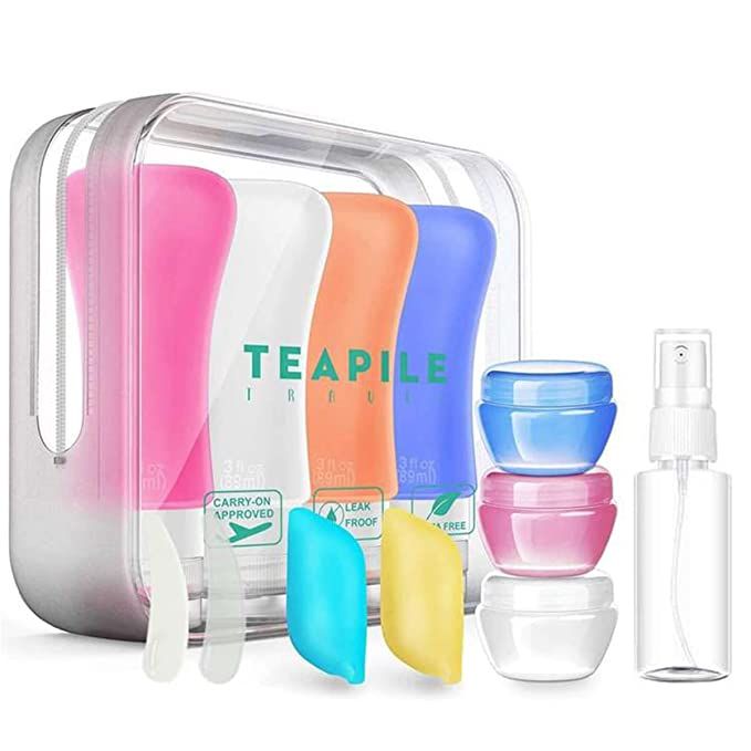 14 Pack Travel Bottles, TSA Approved Containers, 3oz Leak Proof Travel Accessories Toiletries, Tr... | Amazon (US)