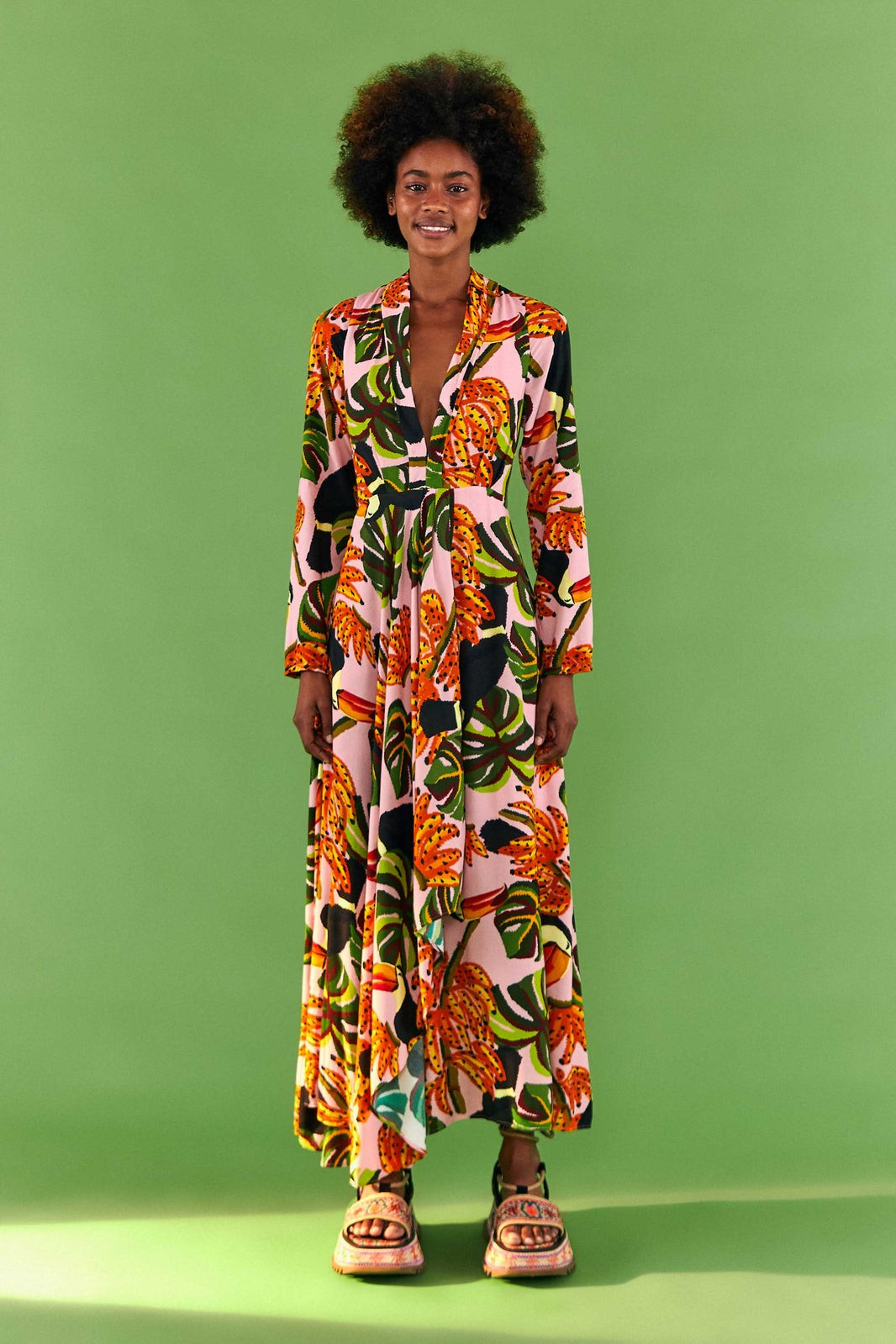 Pink Toucananas Maxi Dress | FarmRio (US)